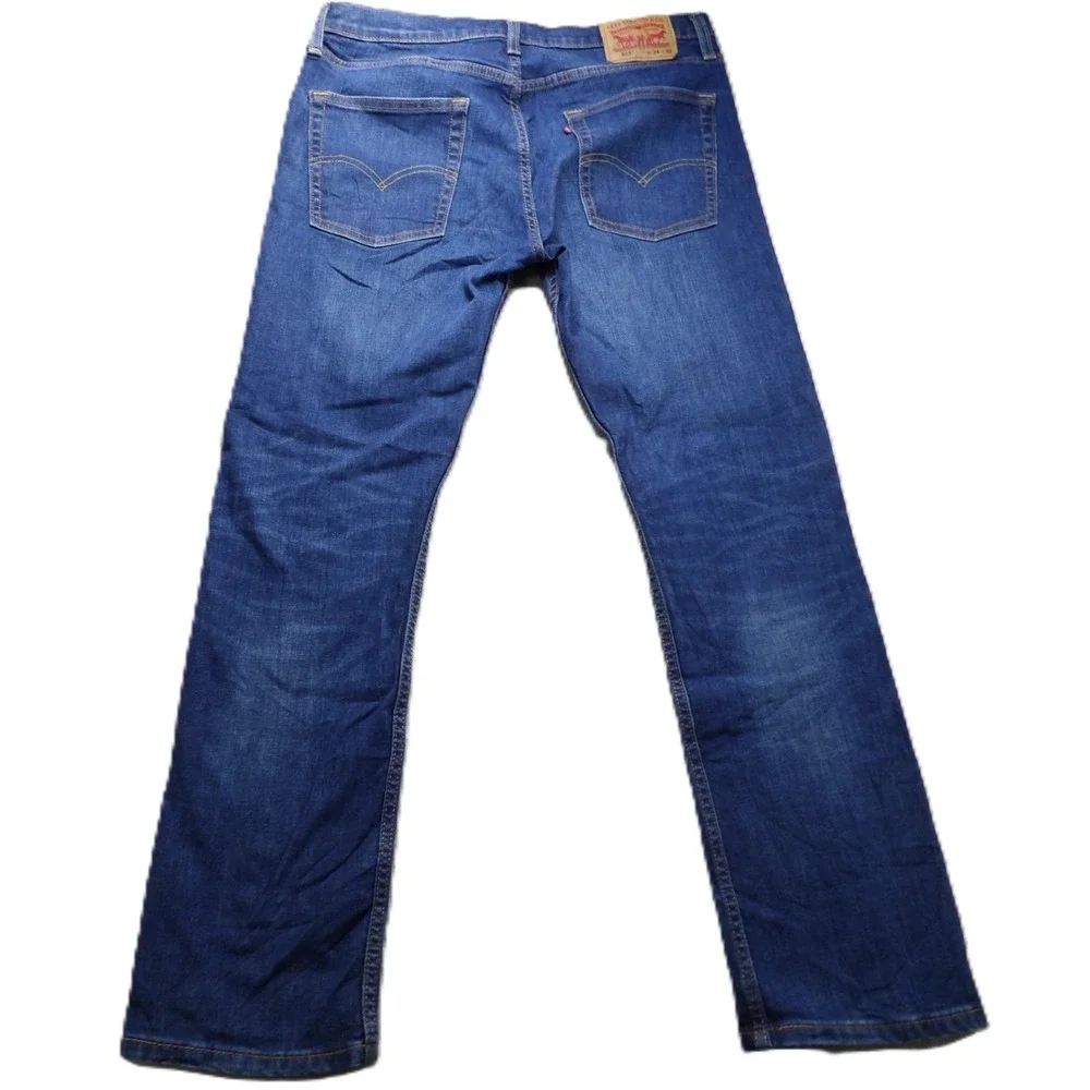 Levi's 513 Slim Straight Jeans Cotton Stretch Men W34xL32 Blue Medium Wash Denim